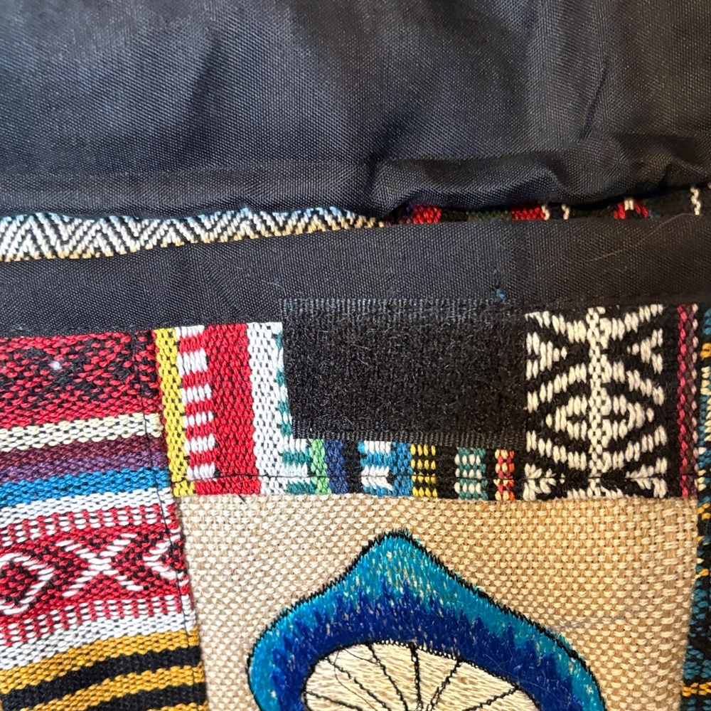 Embroidered Blue Mushroom Patchwork Crossbody Bag… - image 6